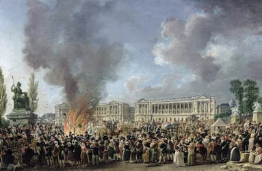 Feiringen av enhet, ødeleggelse av monarkiets emblemer, Place de la Concorde, 10. august 1793